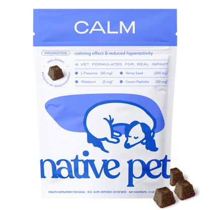 Native Pet Anxiety & Calming Chews Supplement for Dogs 30 Count, Kwik Pets