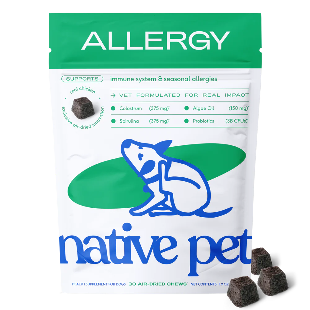 Native Pet Allergy Chews Immune & Itch Relief Supplement for Dogs 30 Count, Kwik Pets
