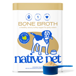 Native Pet Organic Turkey Bone Broth Powder Grain-Free Dog Food Topper 12-oz, Kwik Pets