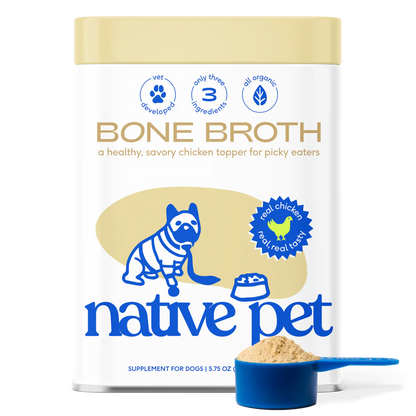 Native Pet Organic Chicken Bone Broth Powder Grain-Free Dog Food Topper 5.75-oz, Kwik Pets