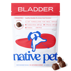Native Pet Cranberry Bladder Chews Kidney & Urinary Supplement for Dogs 30 Count