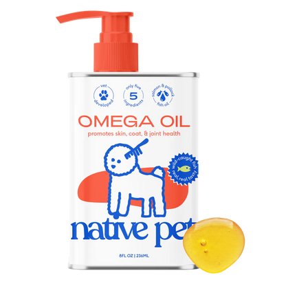 Native Pet Omega-3 Fish Oil & Alaskan Salmon Oil Skin & Coat Health Supplement for Dogs 8-oz, Kwik Pets