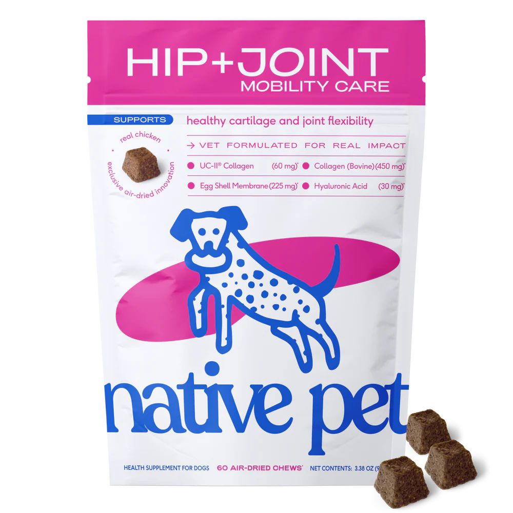 Native Pet Hip & Joint Mobility Care Chews for Dogs 60 Count, Kwik Pets