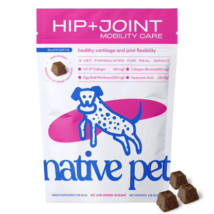 Native Pet Hip & Joint Mobility Care Chews for Dogs 60 Count, Kwik Pets
