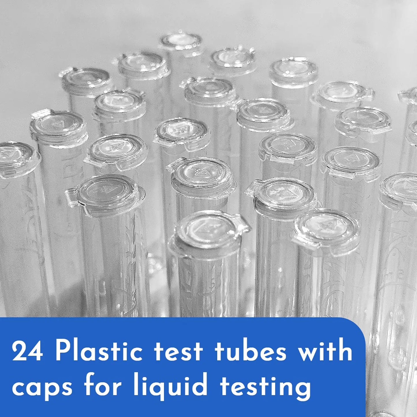 Pack of API Plastic Test Tubes with Caps for Aquarium 24 Count