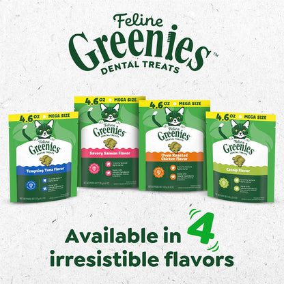 Product Family of Greenies Feline Savory Salmon Adult Cat Dental Treats 21-oz