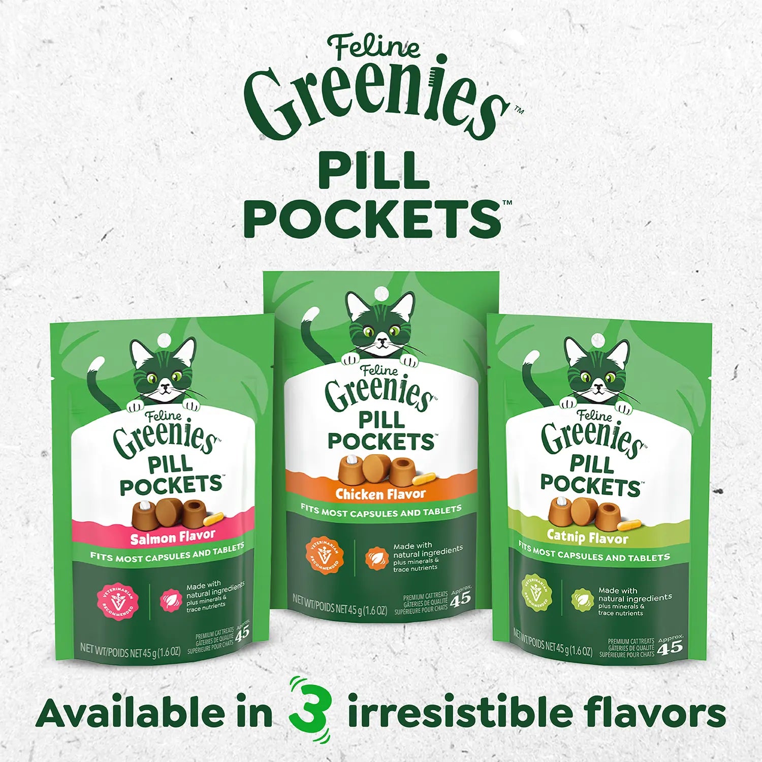 Product Family of Greenies Feline Pill Pockets Cat Treats Chicken 1.6-oz 45 Count