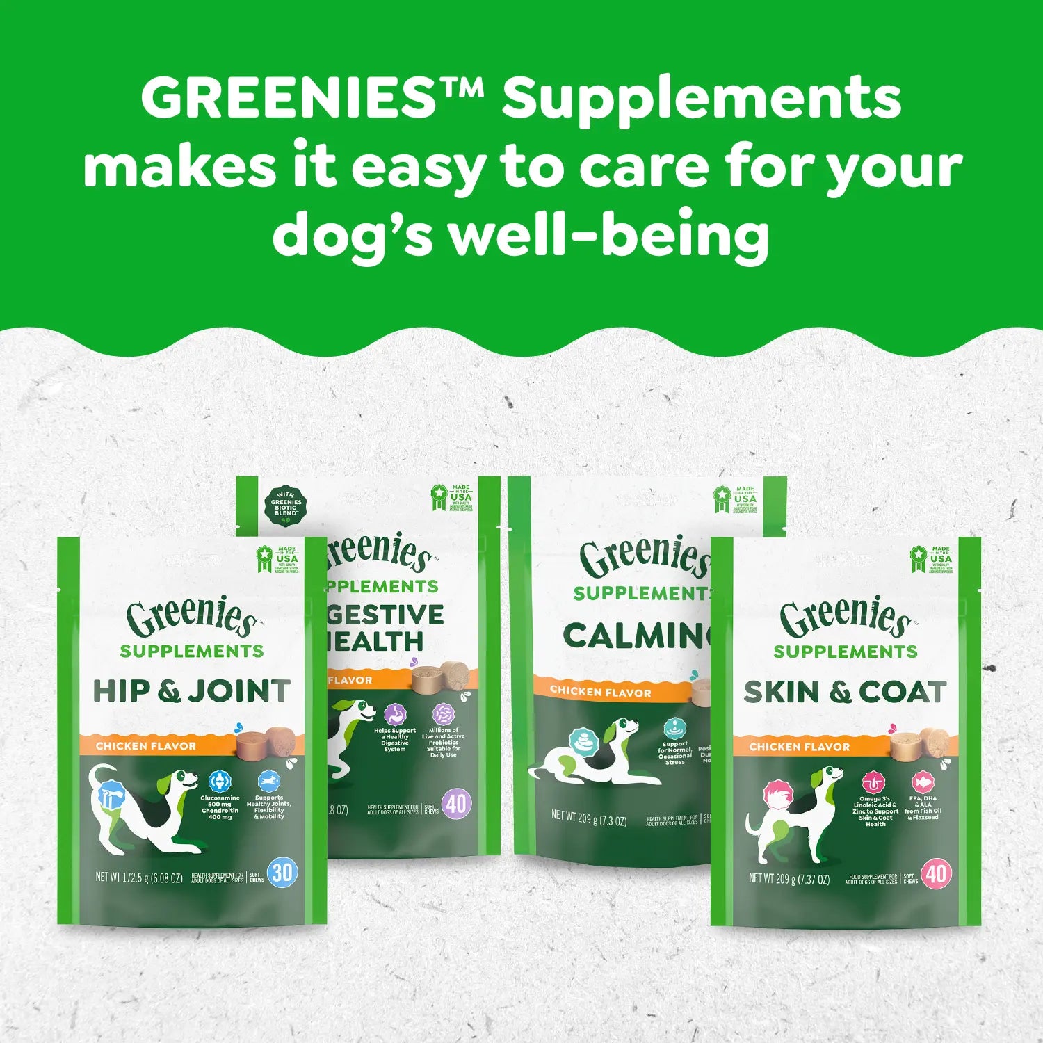 Product Family of Greenies Hip & Joint Supplement Soft Chews for Adult Dogs Chicken Flavor 30 Count 6.08-oz