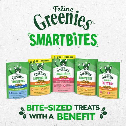 Product Family of Greenies Feline SmartBites Healthy Indoor Chicken Cat Treats 2.1-oz