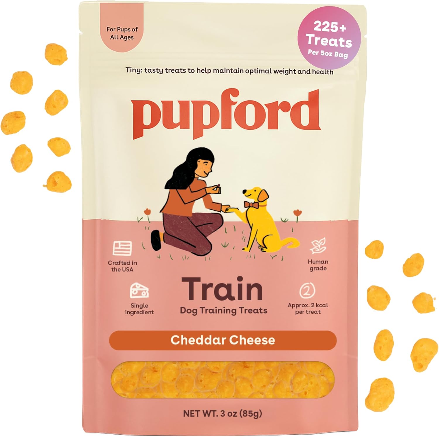 Pupford Freeze-Dried Cheddar Training Dog Treats 3-oz, Kwik Pets