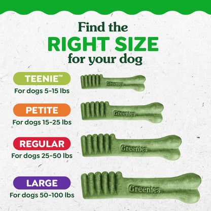 Size of Greenies Weight Management Dog Dental Treats Petite 45 Count 27-oz