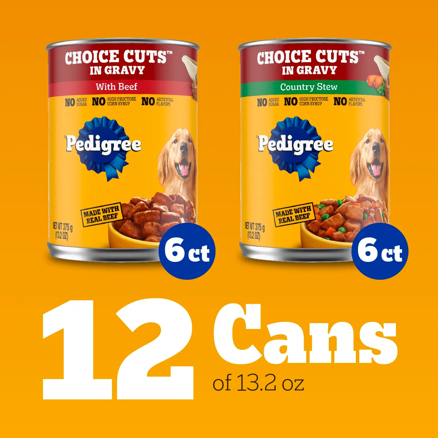 variety of Pedigree Choice Cuts in Gravy Adult Wet Dog Food Variety Pack Beef & Country Stew 12 Count 13.2-oz