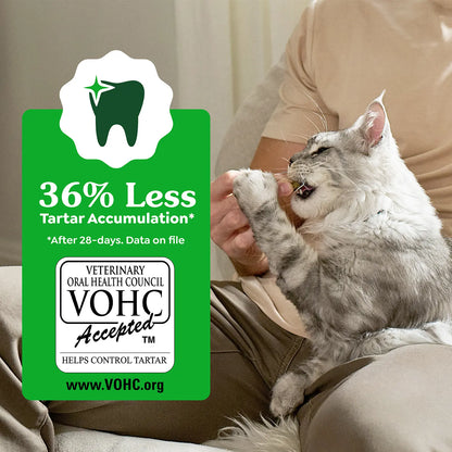 Vet of Greenies Feline Savory Salmon Adult Cat Dental Treats 21-oz