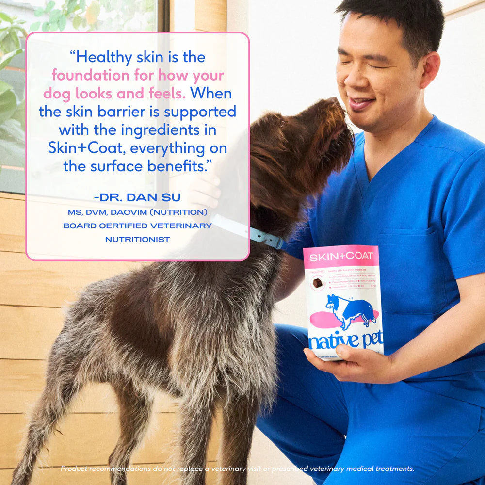 Native Pet Skin & Coat Chews Supplement for Dogs 30 Count, Kwik Pets