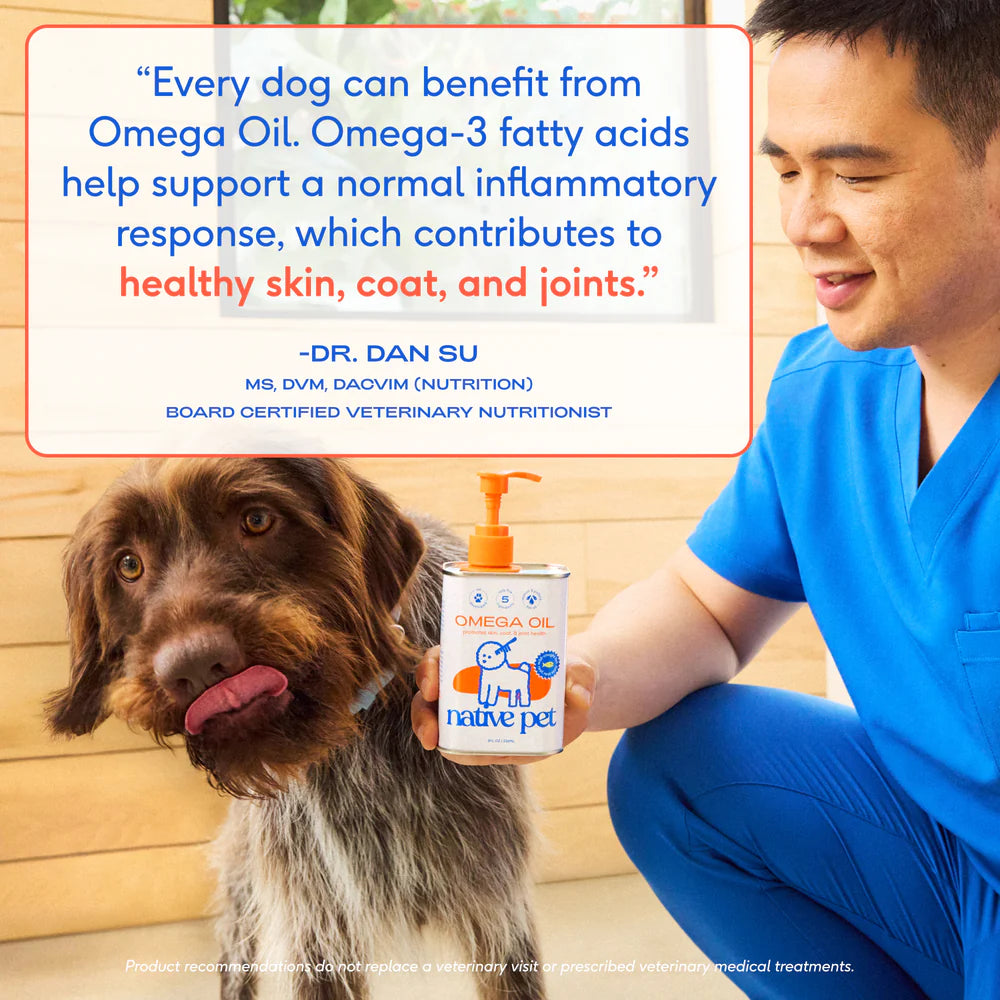 Native Pet Omega-3 Fish Oil & Alaskan Salmon Oil Skin & Coat Health Supplement for Dogs 8-oz, Kwik Pets