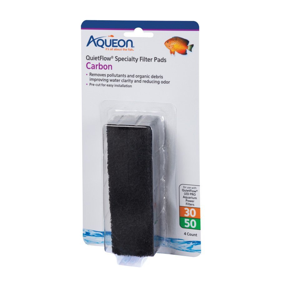 Aqueon QuietFlow 30/50 Specialty Filter Pads Carbon 4ct - Kwik Pets