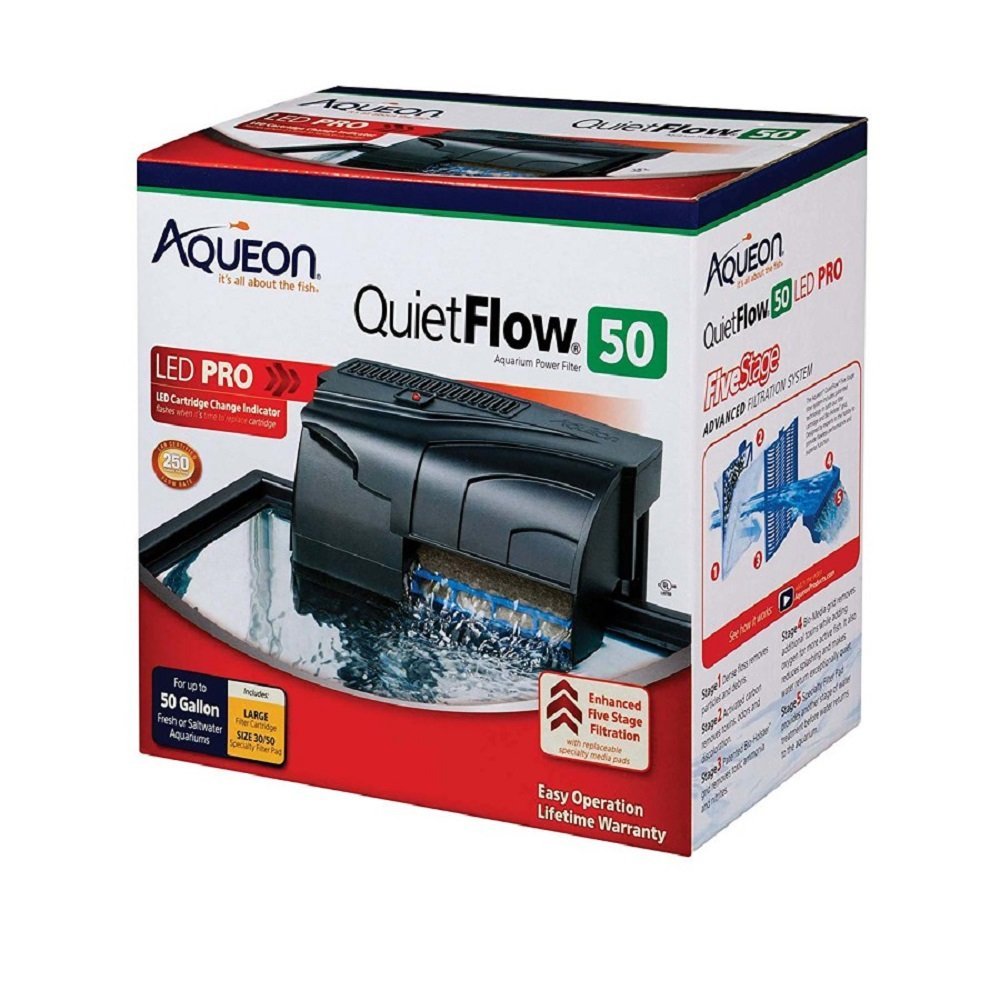 Aqueon QuietFlow 50 LED Pro Aquarium Power Filter 50gal - Kwik Pets
