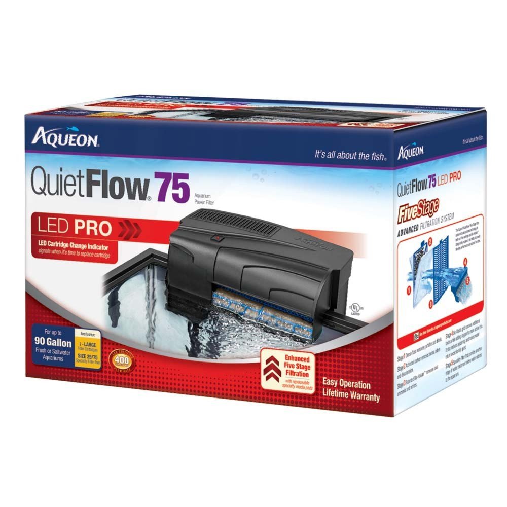 Aqueon QuietFlow 55/75 LED Pro Aquarium Power Filter up to 90gal - Kwik Pets