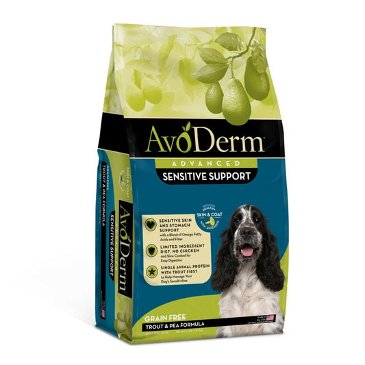 AvoDerm Natural Advanced Sensitive Support Trout & Pea Formula Dry Dog Food 4 lb - Kwik Pets