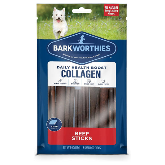 Barkworthies 6" PB Collagen Stick 8pk - Kwik Pets