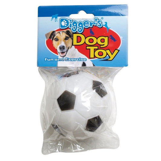 Boss Pet Digger's Black/White Vinyl Soccer Ball Dog Toy Medium 1 pk - Kwik Pets