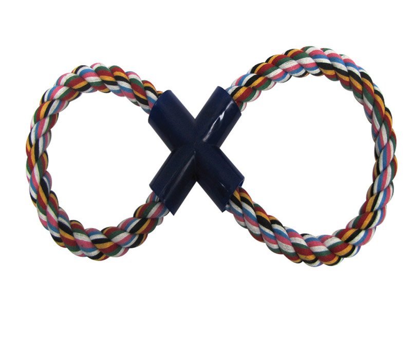 Boss Pet Digger's Multicolored Cotton Figure 8 Figure Eight Rope Dog Toy Small 1 pk - Kwik Pets
