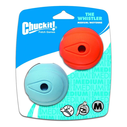 Chuckit! The Whistler Ball Dog Toy Medium 2 Pack - Kwik Pets