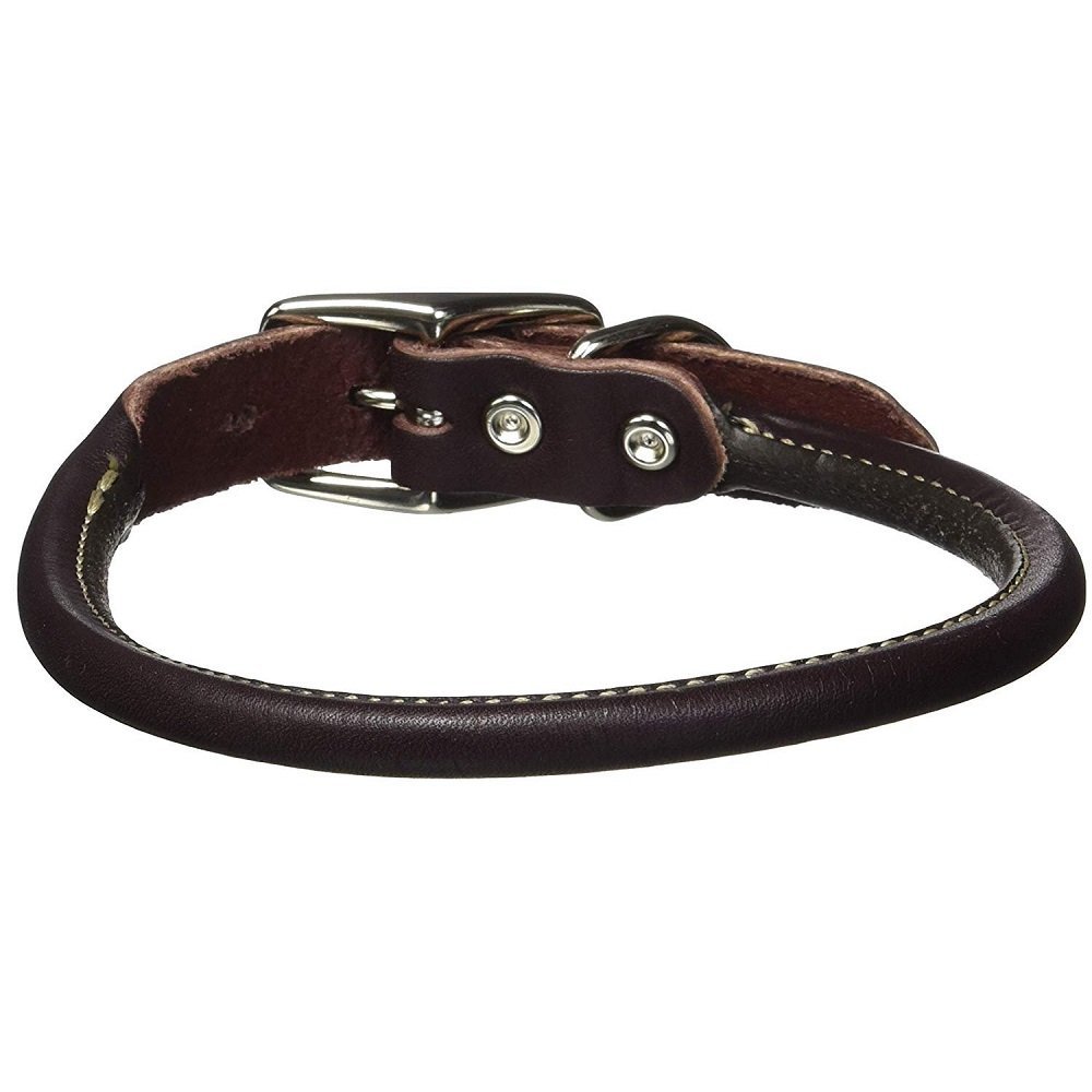 Coastal Circle T Latigo Leather Round Dog Collar 3/4X18in - Kwik Pets