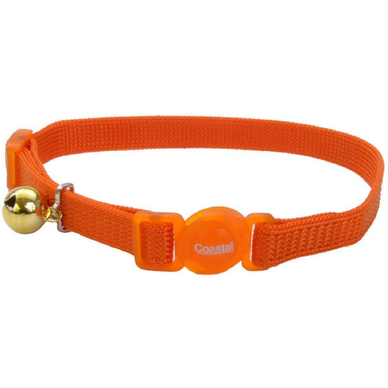 Coastal Safe Cat Adjustable Snag-Proof Nylon Breakaway Collar Sunset Orange 3/8X12 - Kwik Pets