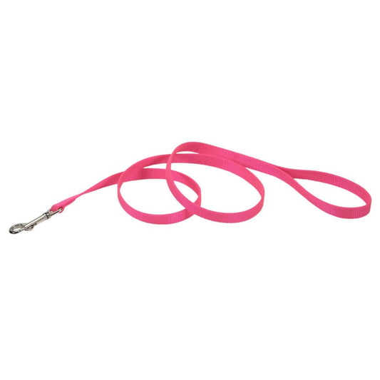 Coastal Single-Ply Nylon Dog Leash Neon Pink, 5/8 in. X 6 ft. - Kwik Pets