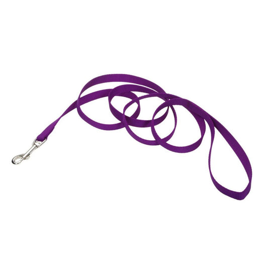 Coastal Single-Ply Nylon Dog Leash Purple, 5/8 in. X 6 ft. - Kwik Pets