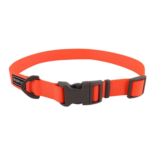 Coastal Water & Woods Adjustable Dog Collar Safety Orange ,18-26 in - Kwik Pets