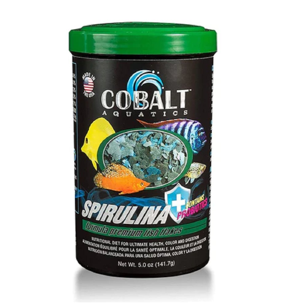 Cobalt Spirulina Premium Flakes Fish Food 5oz - Kwik Pets