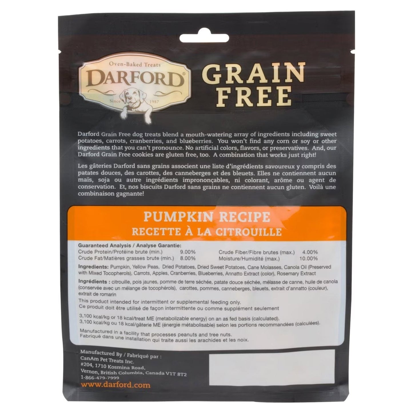 Darford Grain Free Pumpkin Recipe Biscuits Regular, Pumpkin, 12 oz - Kwik Pets