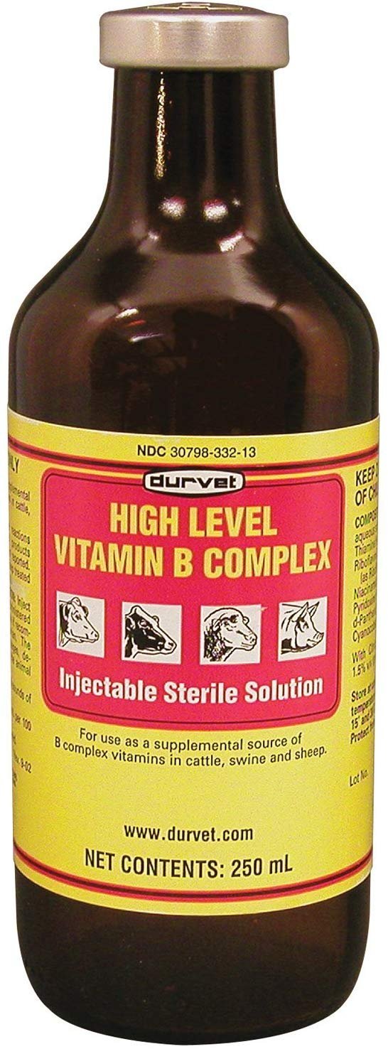 Durvet High Level Vitamin B Complex Injectable - 250ml - Kwik Pets