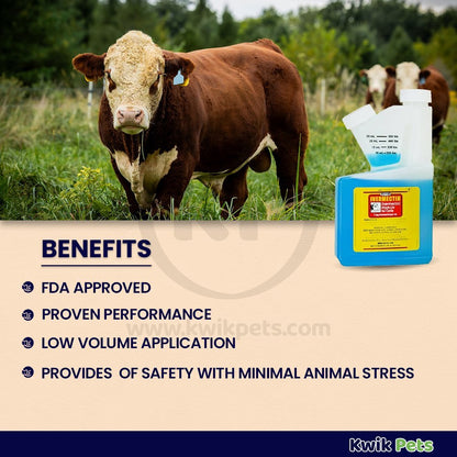 Durvet Ivermectin Pour-On Dewormer for Cattle - 250 ml - Kwik Pets