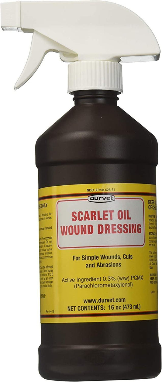 Durvet Scarlet Oil Wound Dressing Sprayer 16oz - Kwik Pets