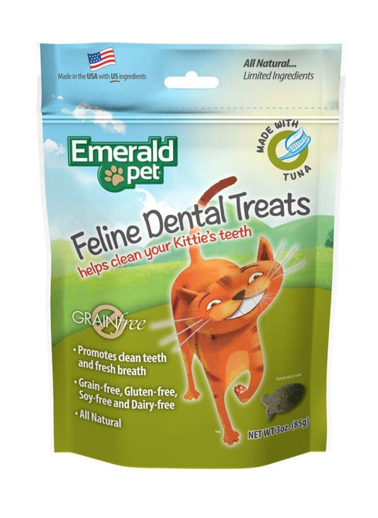 Emerald Pet Feline Dental Cat Treats Tuna, 3 oz - Kwik Pets