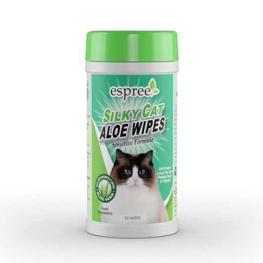 Espree Silky Cat Aloe Wipes Sensitive Formula Fresh Scent, 50 ct - Kwik Pets