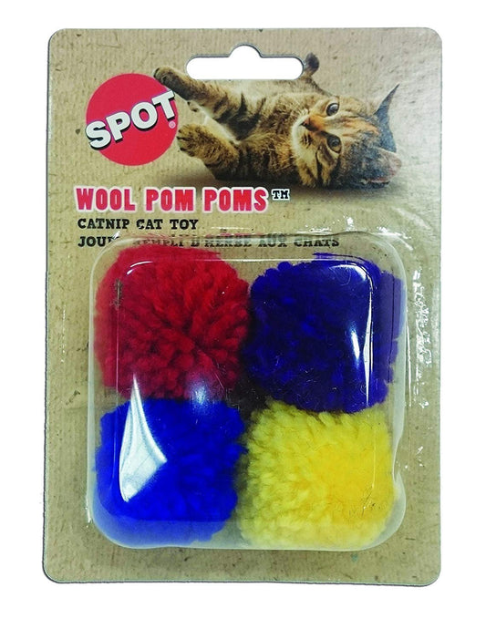 Ethical Products Spot Wool Pom Poms With Catnip 4 Pack - Kwik Pets