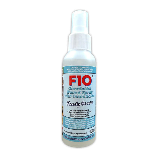 F10 Antiseptic Wound Spray with Insecticide 100ml - Kwik Pets