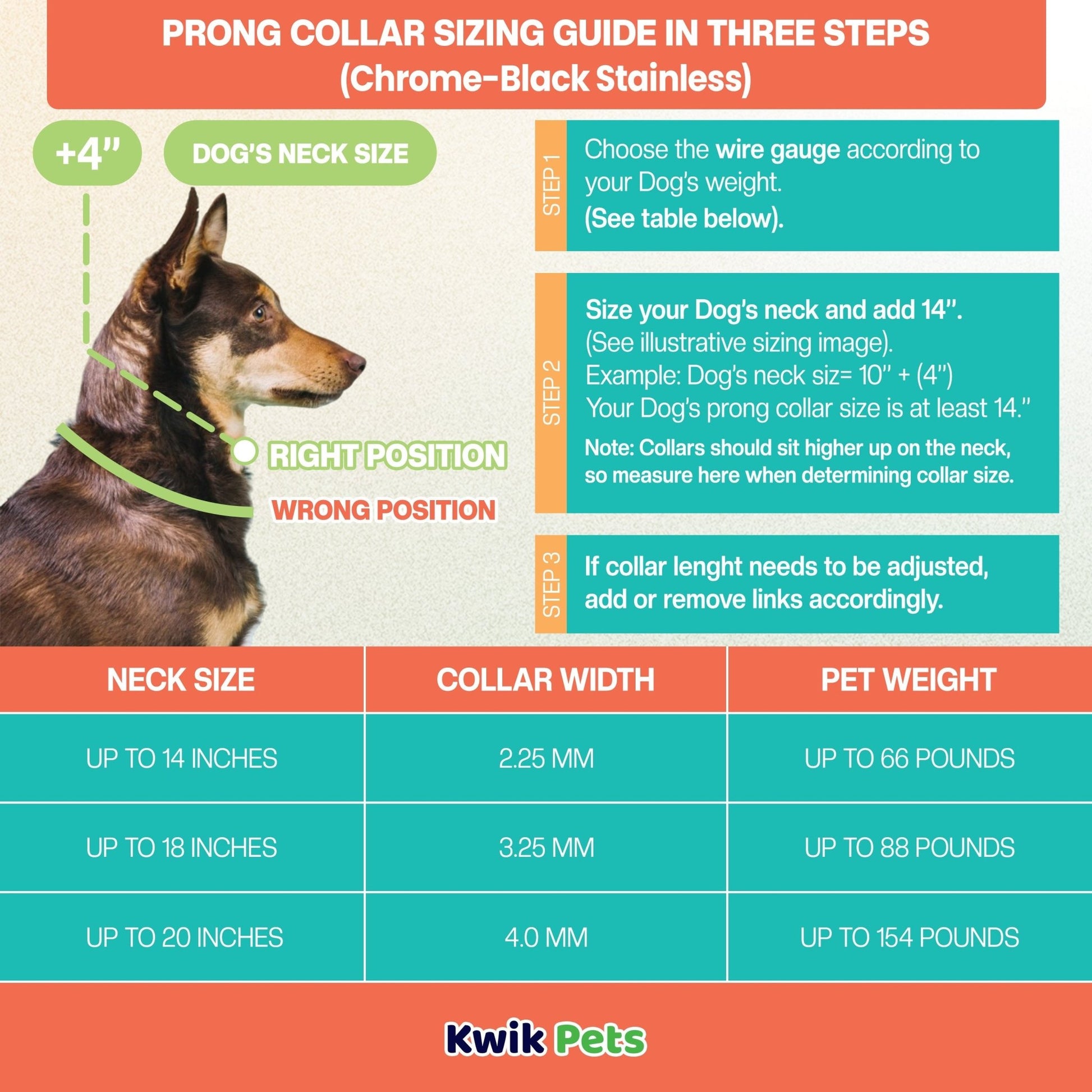 Herm. Sprenger Black Stainless Ultra-Plus Dog Prong Training Collar with ClicLock 2.25"X14" - Kwik Pets