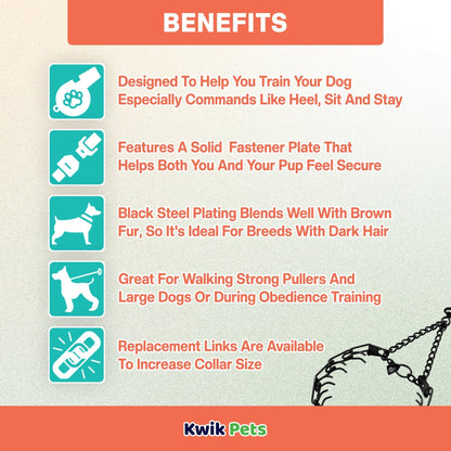 Herm Sprenger Ultra-Plus Black Stainless Dog Prong Training Collar 3.25mm X 18" - Kwik Pets