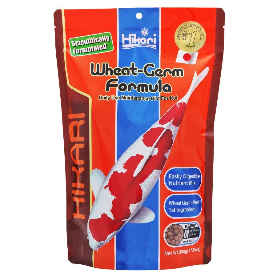 Hikari USA Wheat-Germ Floating Pellet Fish Food for Koi, Goldfish and Other Pond Fishes, 17.6 oz, MD - Kwik Pets