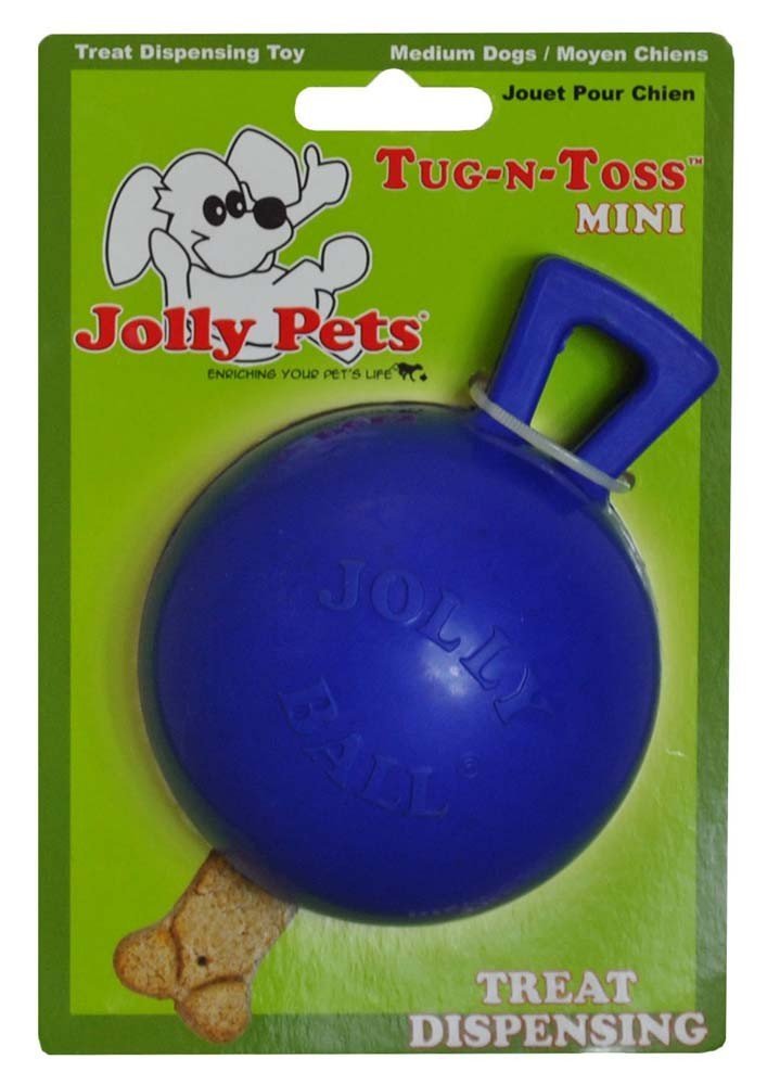 Jolly Pet Tug-n-Toss Mini Dog Toy Blue 3in - Kwik Pets