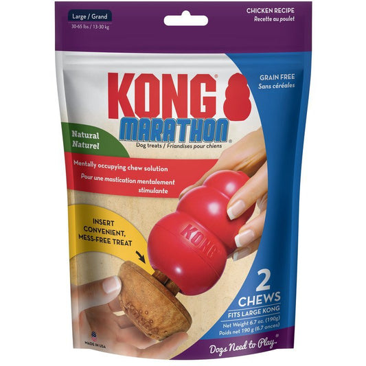 KONG Marathon Dog Treats Chicken, 2 pk, LG - Kwik Pets