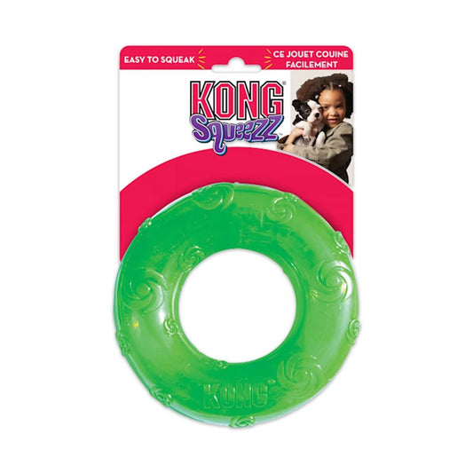 KONG Squeezz Ring Dog Toy Assorted, LG - Kwik Pets