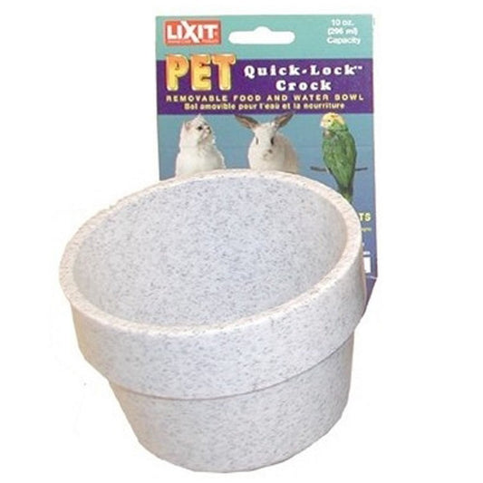 Lixit Quick Lock Crock Granite 10 oz - Kwik Pets