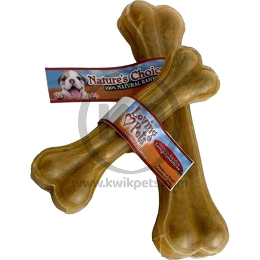 Loving Pets Pressed Rawhide Bone Dog Treat 8 in - Kwik Pets