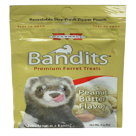 Marshall Pet Bandits Ferret Treat, Peanut Butter, 3oz - Kwik Pets